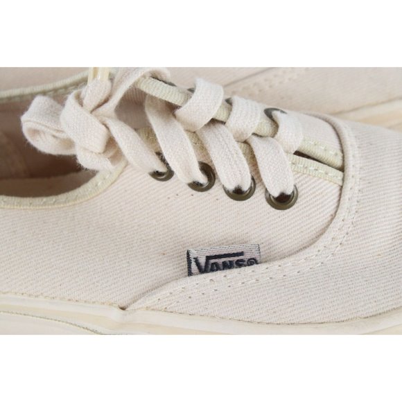 Vintage 80s 90s Vans Skateboarding Mens 8.5 Canvas Sneakers Shoes Beige USA main image 6